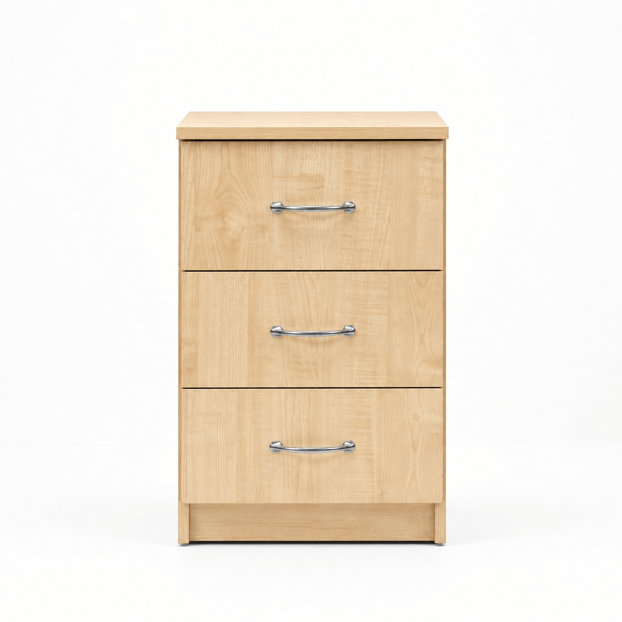 Contract 15" 3 Drawer Bedside Maple