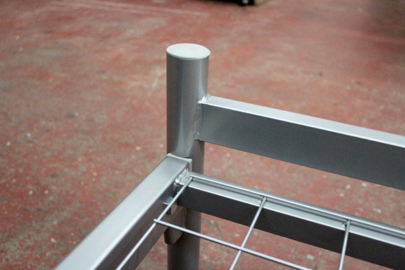 Contract Metal Bed Frame With Mesh Base, Silver