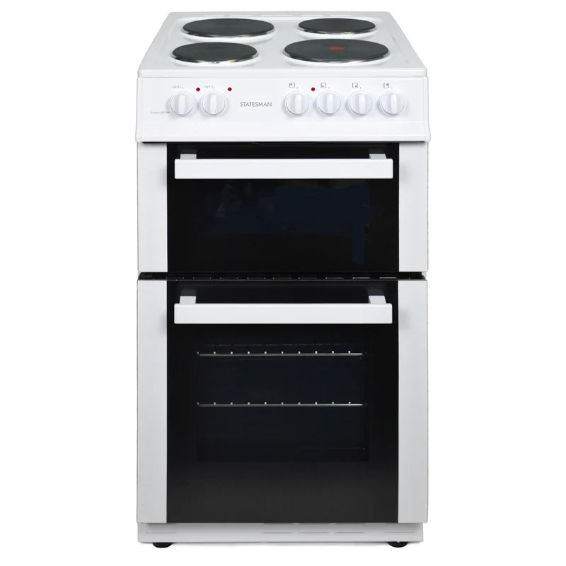 Twin Cavity Electric Cooker, 4 Zones, 50cm Wide, White