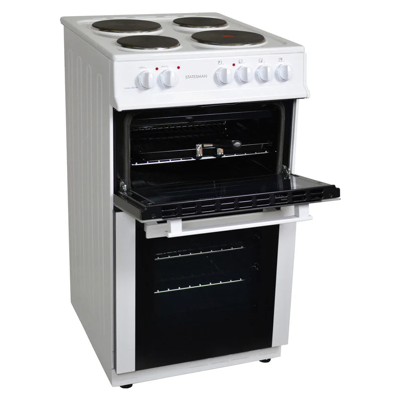 Twin Cavity Electric Cooker, 4 Zones, 50cm Wide, White
