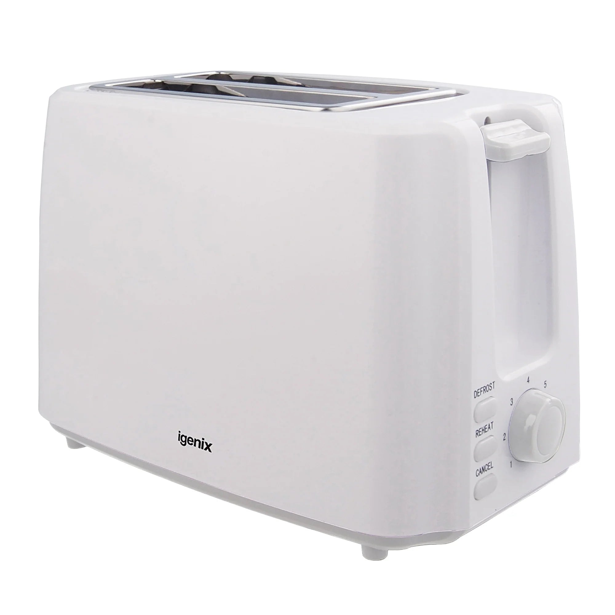 2 Slice Toaster, Defrost & Reheat Function, White