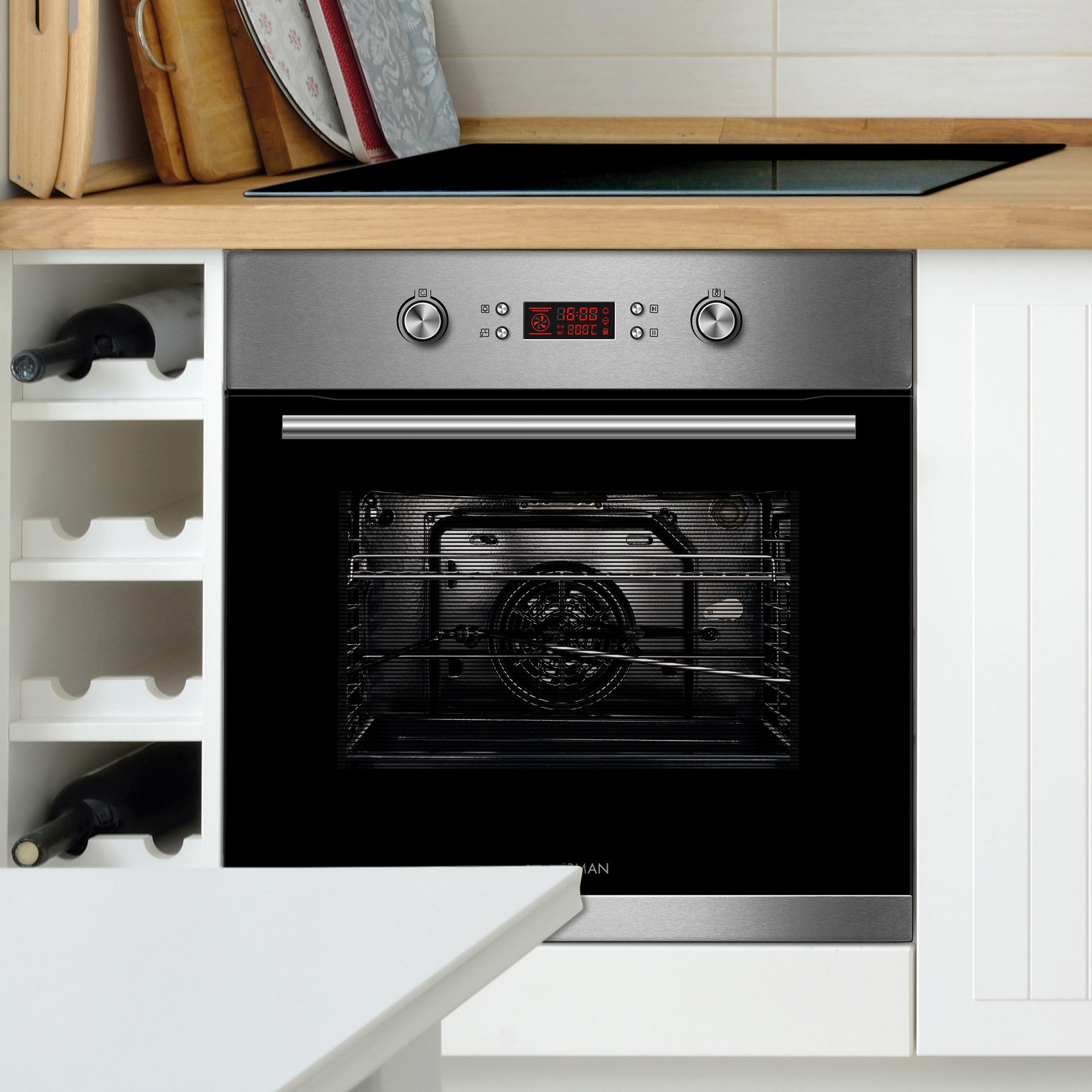 Built-in Single Cavity Multifunction Oven, 70 Litre, Stainless Steel