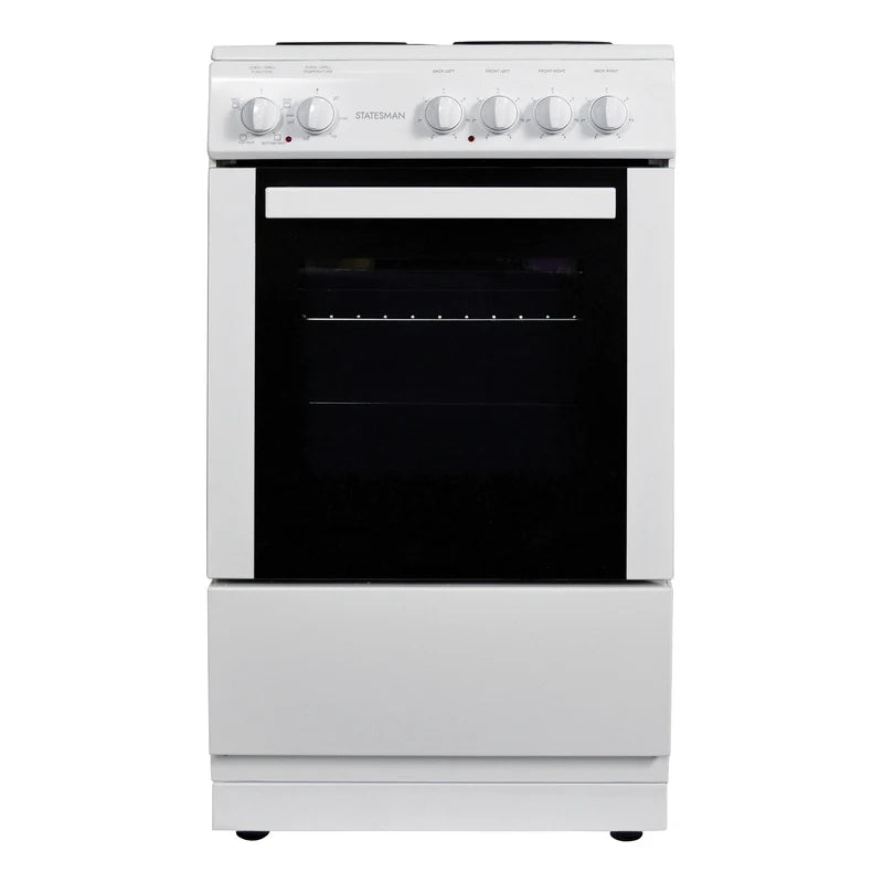 Single Cavity Electric Cooker, 4 Zones, 50cm Wide, White