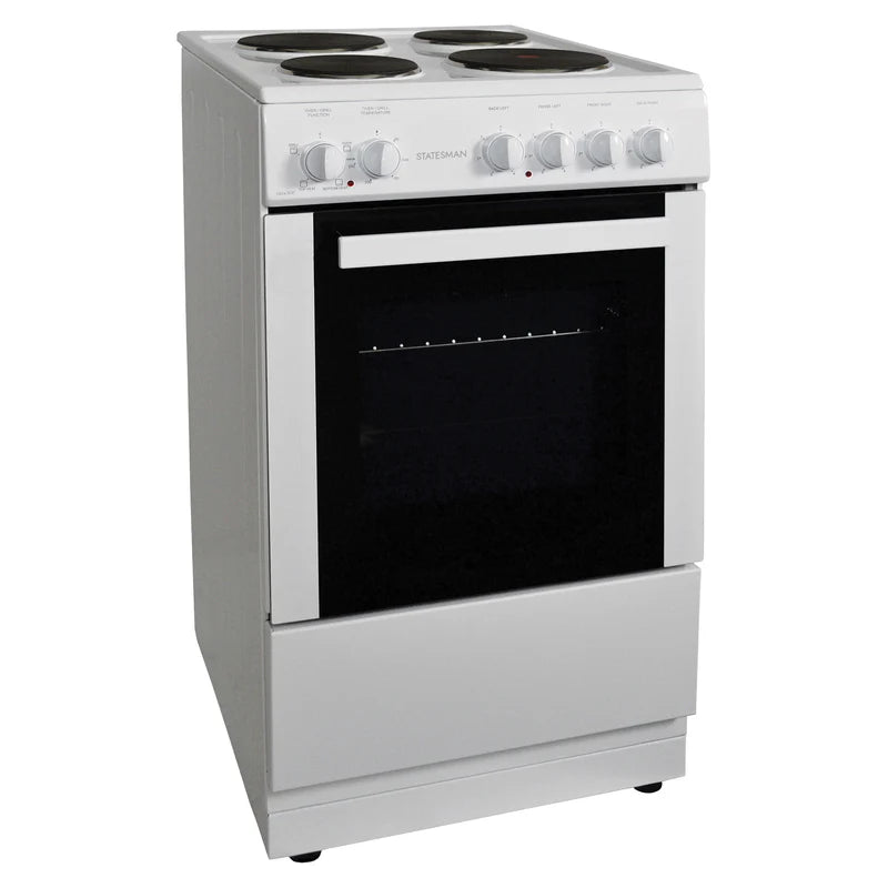 Single Cavity Electric Cooker, 4 Zones, 50cm Wide, White