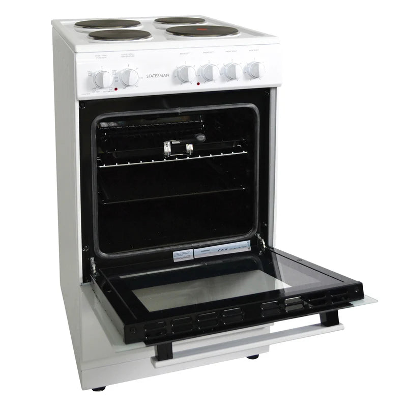 Single Cavity Electric Cooker, 4 Zones, 50cm Wide, White