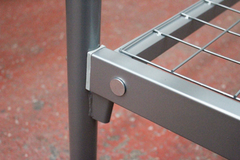 Contract Metal Bed Frame With Mesh Base, Silver