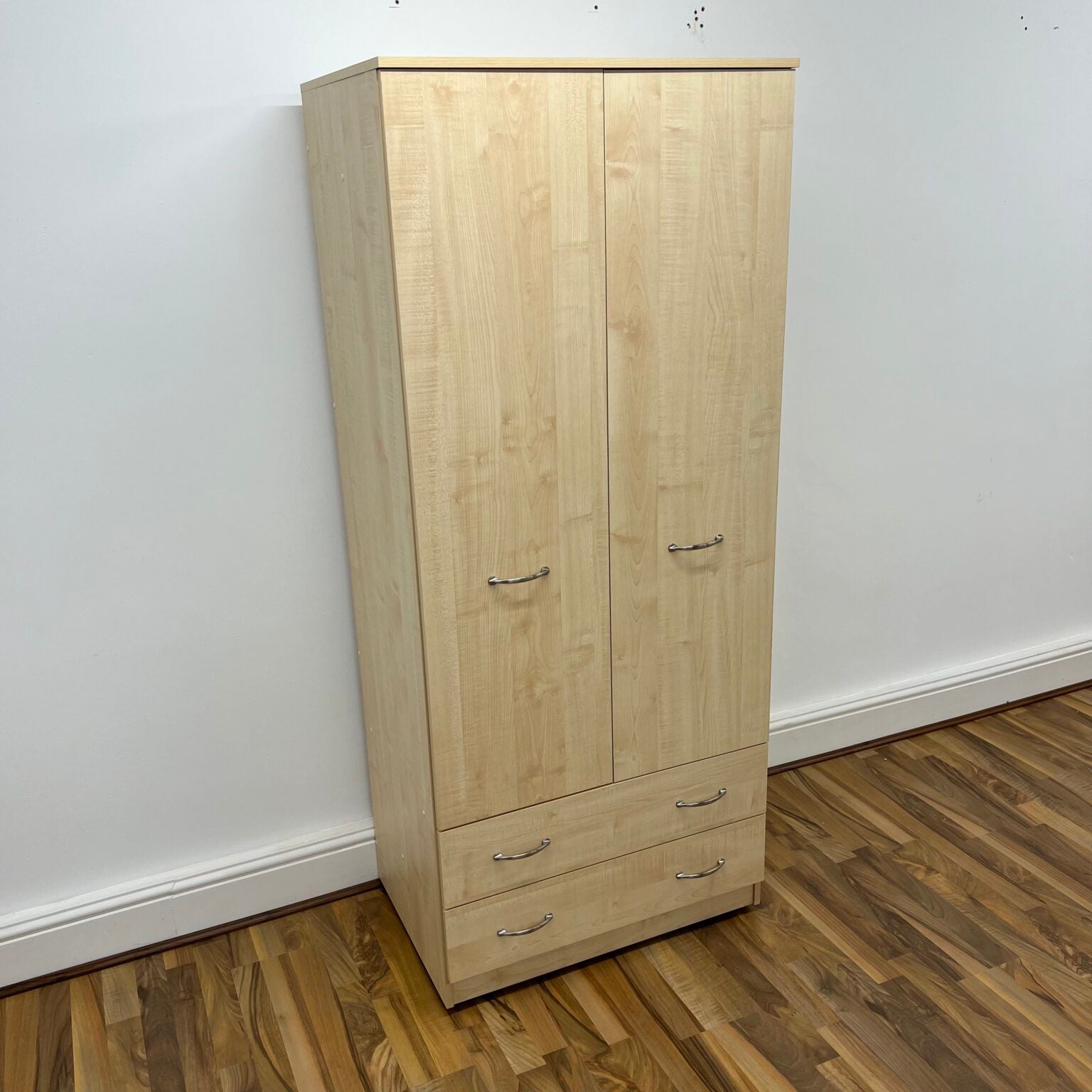 Contract 30" Gents 2 Door 2 Drawer Wardrobe Maple