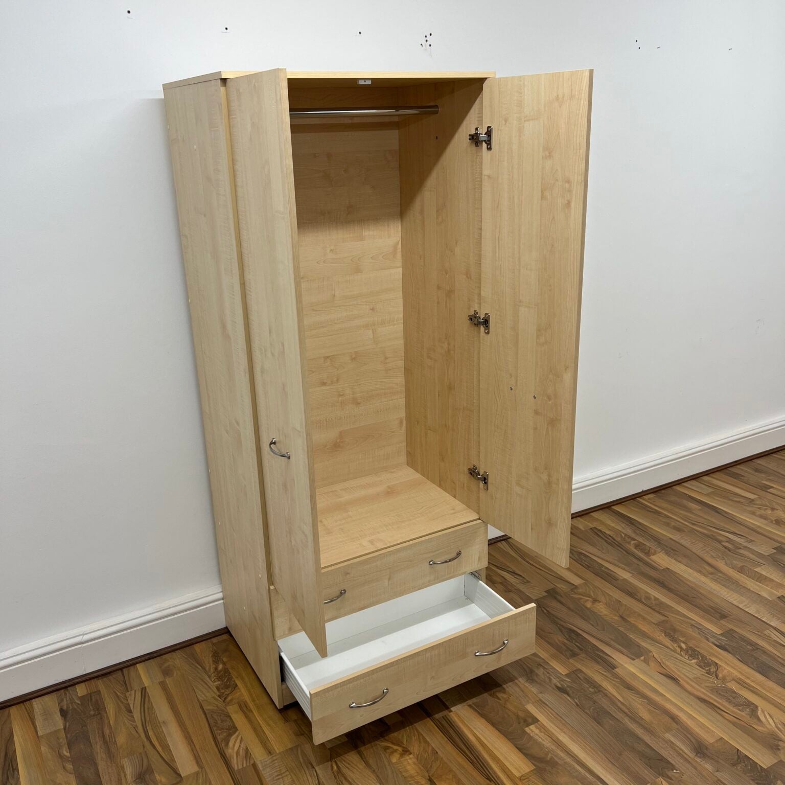 Contract 30" Gents 2 Door 2 Drawer Wardrobe Maple