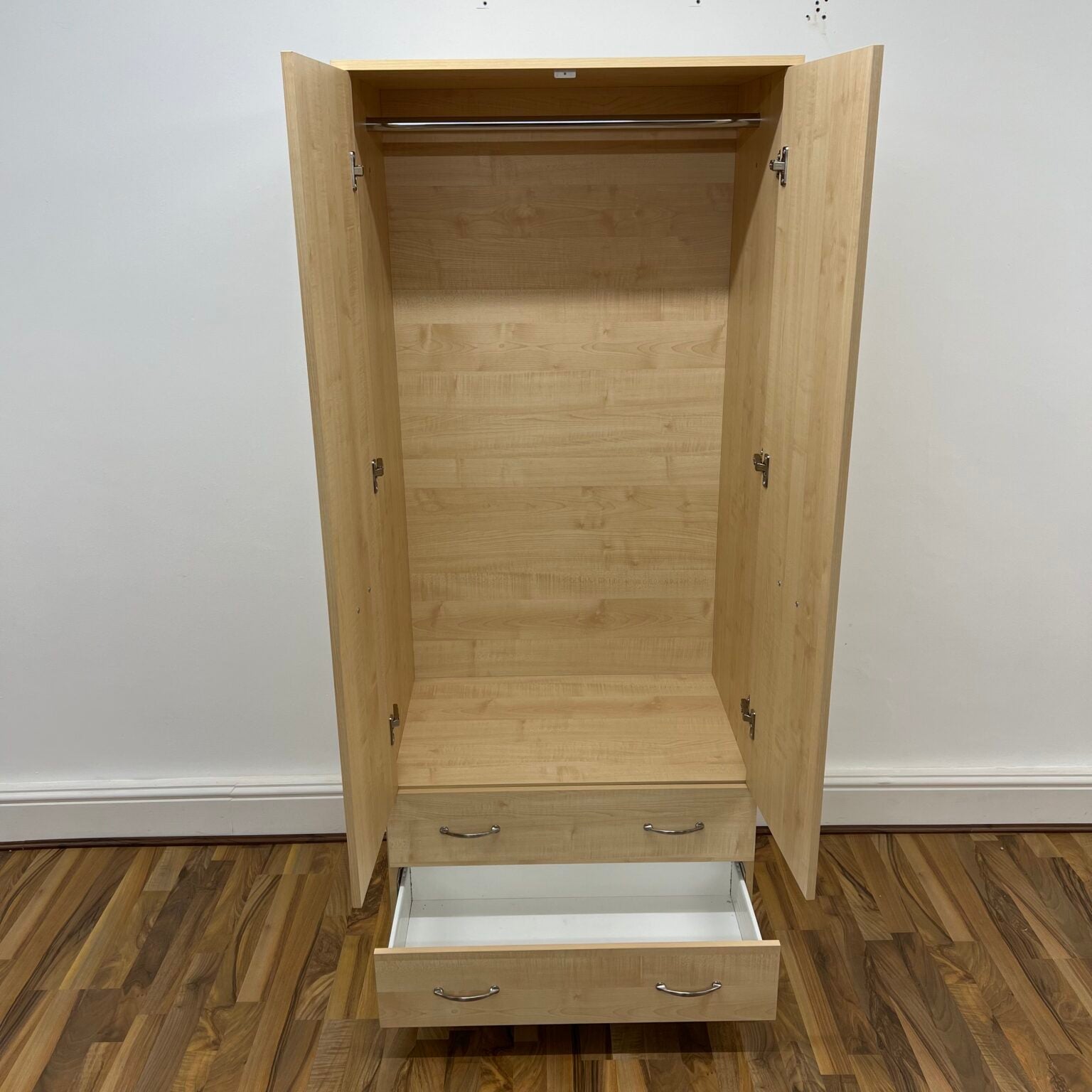 Contract 30" Gents 2 Door 2 Drawer Wardrobe Maple