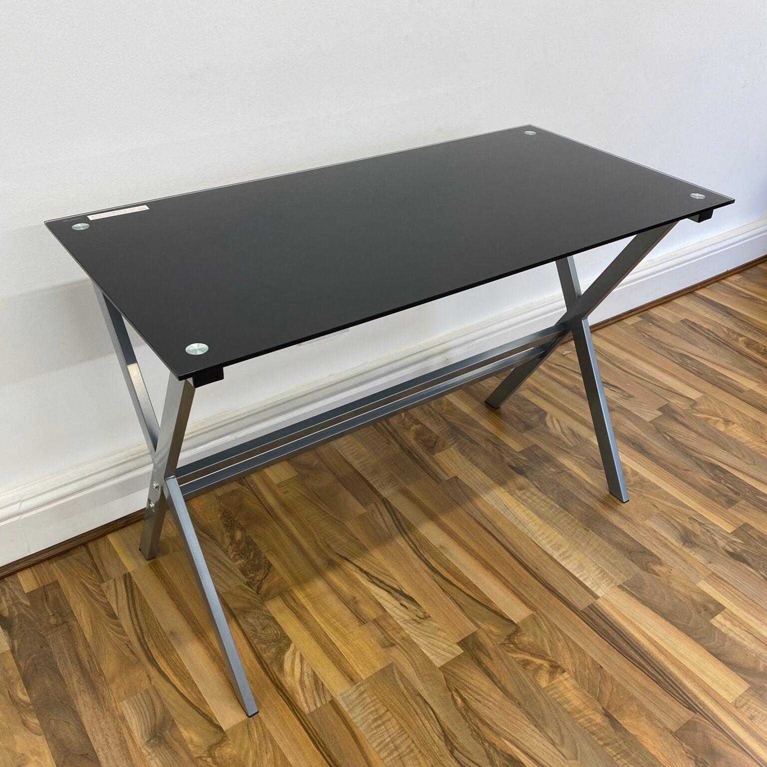 Metal Framed Glass Top Study Desk