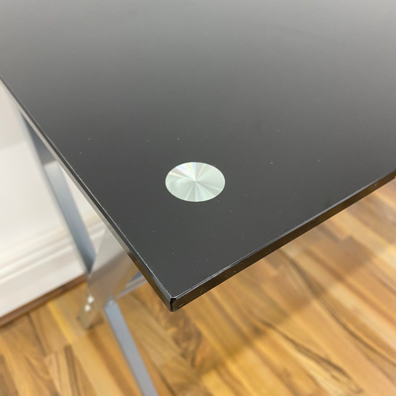 Metal Framed Glass Top Study Desk