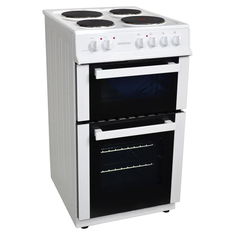 Twin Cavity Electric Cooker, 4 Zones, 50cm Wide, White