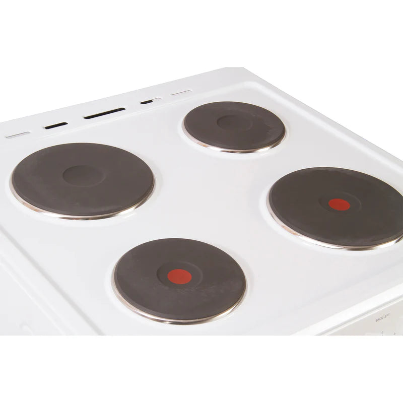 Single Cavity Electric Cooker, 4 Zones, 60cm Wide, White