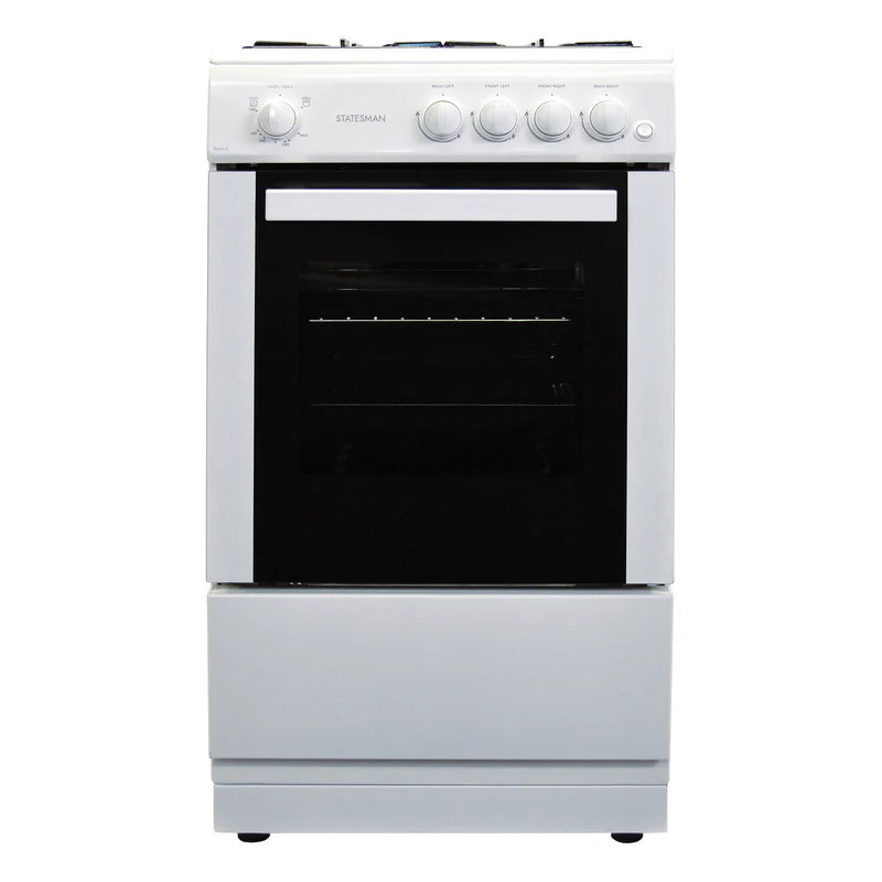 Single Cavity Gas Cooker, 4 Gas Burners, 50cm Wide, White