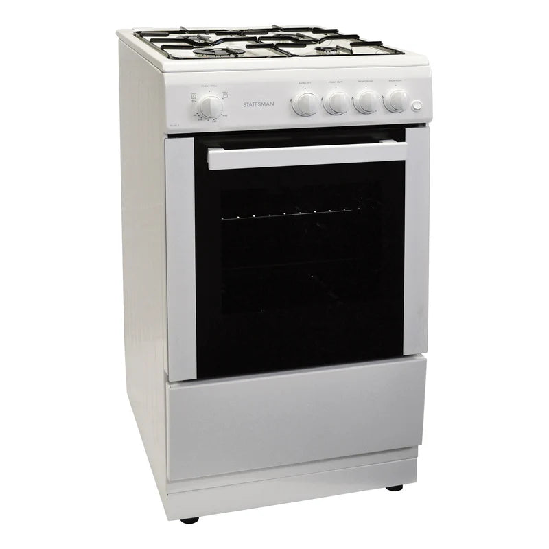 Single Cavity Gas Cooker, 4 Gas Burners, 50cm Wide, White (SUPPLY ONLY)
