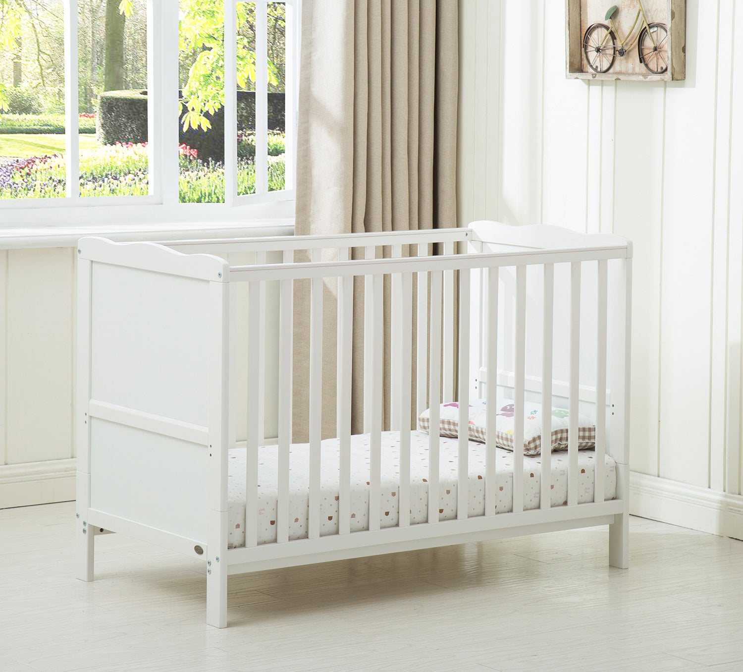 Wooden Cot With Mattress 60cm x 120cm