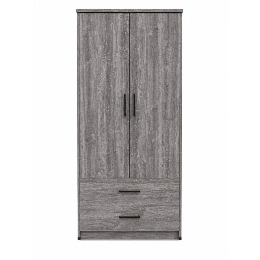 Sorrento 30" Gents 2 Door 2 Drawer Wardrobe, Avola Grey