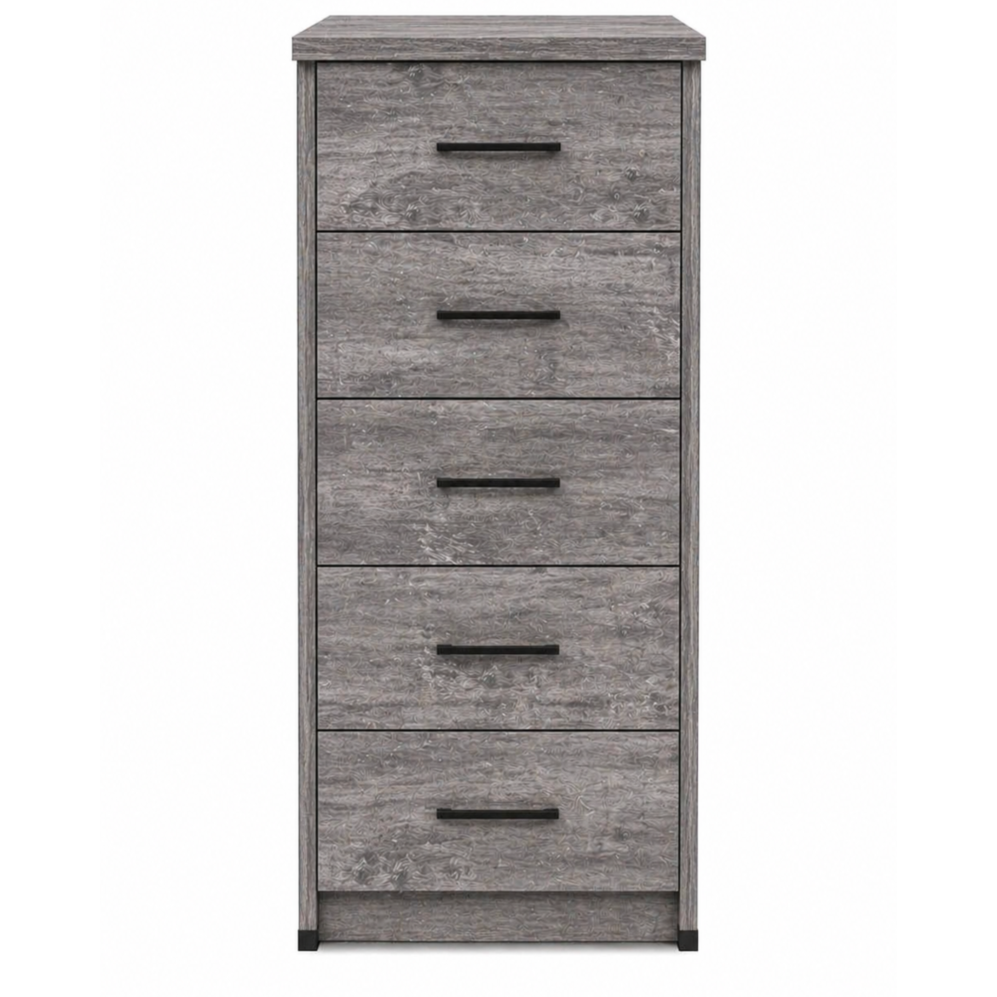 Sorrento 15" Tall 5 Drawer Narrow Chest of Drawers, Avola Grey